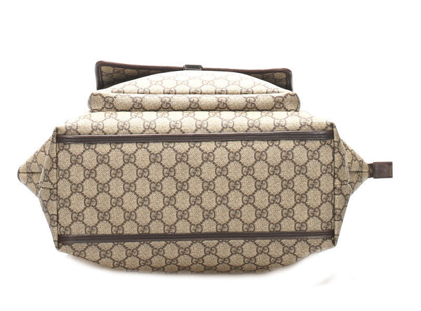 グッチ GGスプリーム 108832 ブラウン PVC レザー トートバッグ ユニセックス GUCCI 中古