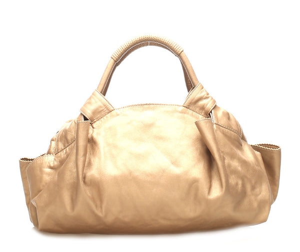 ロエベ アナグラム ゴールド レザー ハンドバッグ レディース LOEWE 中古