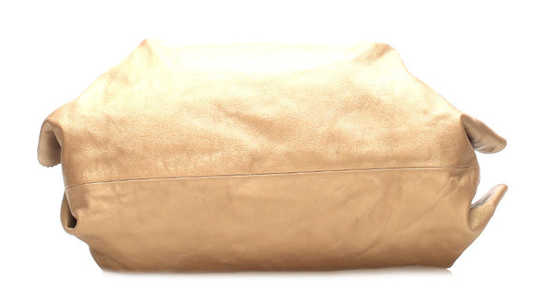 ロエベ アナグラム ゴールド レザー ハンドバッグ レディース LOEWE 中古