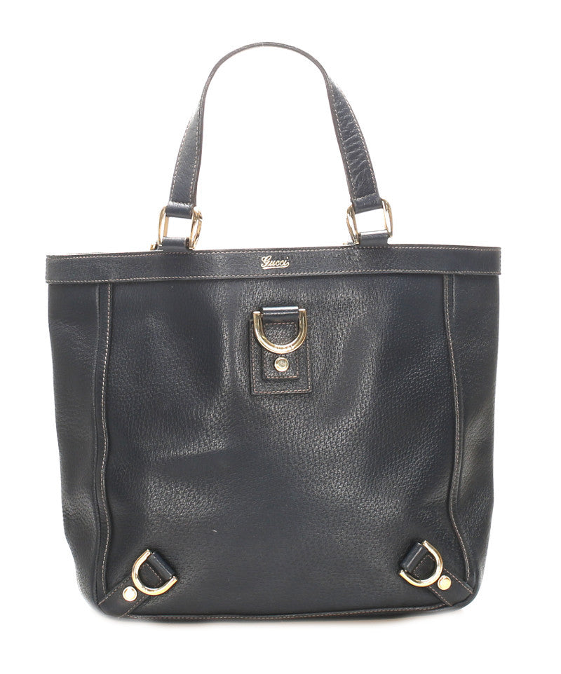 グッチ アビー 130739 ネイビー レザー トートバッグ レディース GUCCI 中古