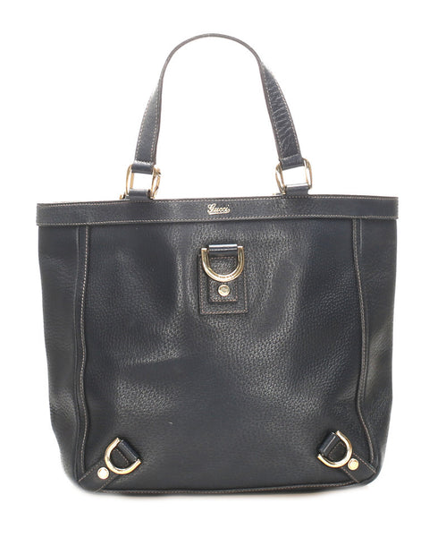 グッチ アビー 130739 ネイビー レザー トートバッグ レディース GUCCI 中古