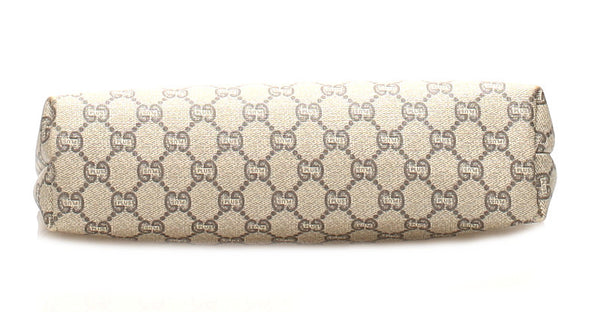 グッチ GGプラス ブラウン PVC レザー ポーチ ユニセックス GUCCI 中古