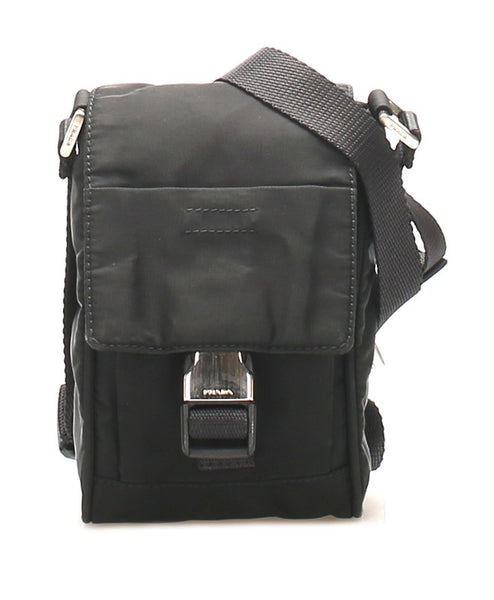 プラダ ブラック ナイロン 斜め掛け ショルダーバッグ ユニセックス PRADA 中古