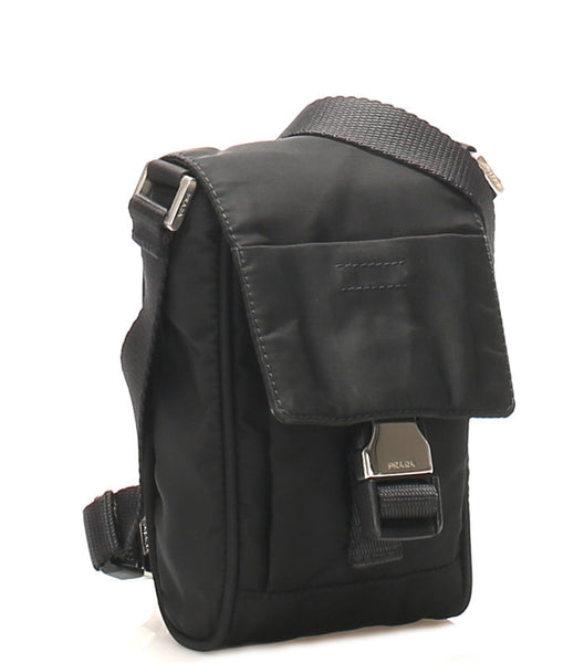 プラダ ブラック ナイロン 斜め掛け ショルダーバッグ ユニセックス PRADA 中古