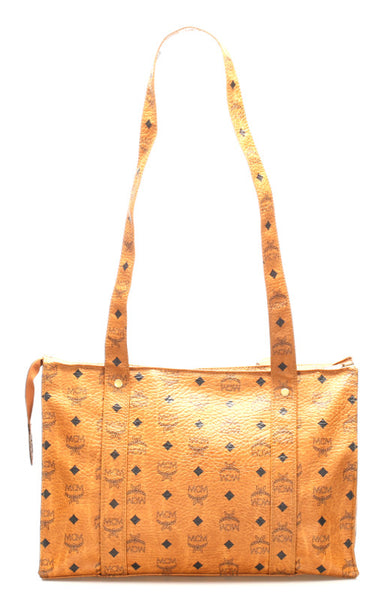 エム シー エム ブラウン レザー ショルダーバッグ トートバッグ ユニセックス MCM 中古