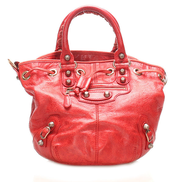 バレンシアガ 285439 レッド レザー ハンド ショルダー 2WAY レディース BALENCIAGA 中古