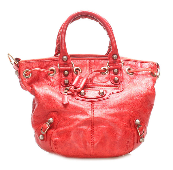 バレンシアガ 285439 レッド レザー ハンド ショルダー 2WAY レディース BALENCIAGA 中古