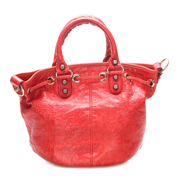 バレンシアガ 285439 レッド レザー ハンド ショルダー 2WAY レディース BALENCIAGA 中古