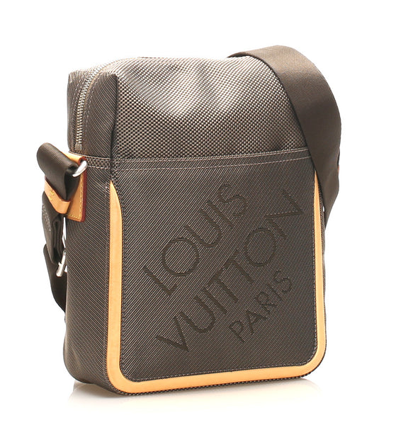 ルイ ヴィトン ダミエ ジェアン シタダン M93224  カーキ キャンバス レザー 斜め掛け ショルダーバッグ ユニセックス LOUIS VUITTON SP1026刻印 中古