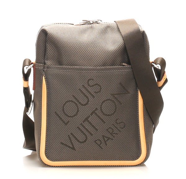 ルイ ヴィトン ダミエ ジェアン シタダン M93224  カーキ キャンバス レザー 斜め掛け ショルダーバッグ ユニセックス LOUIS VUITTON SP1026刻印 中古