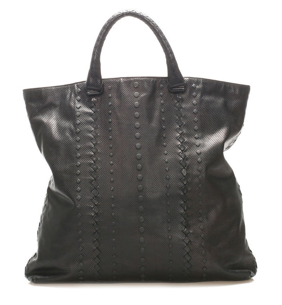 ボッテガヴェネタ ブラック レザー ハンドバッグ メンズ BOTTEGAVENETA 中古