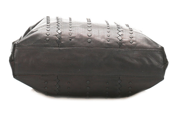ボッテガヴェネタ ブラック レザー ハンドバッグ メンズ BOTTEGAVENETA 中古