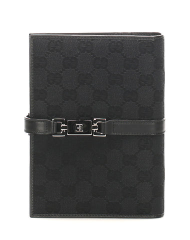 グッチ GGキャンバス 29961 ブラック キャンバス レザー 手帳カバー ユニセックス GUCCI 中古