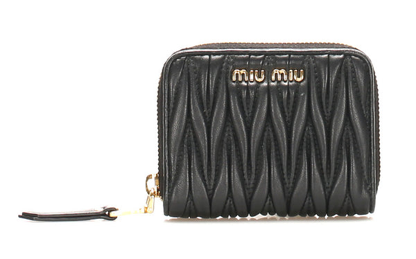 ミュウミュウ マテラッセ 5MM268 ブラック レザー コインケース レディース MIUMIU 中古