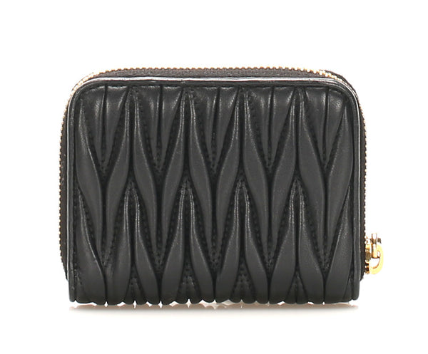 ミュウミュウ マテラッセ 5MM268 ブラック レザー コインケース レディース MIUMIU 中古