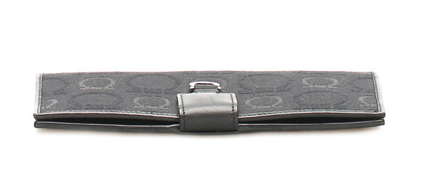 サルヴァトーレフェラガモ ガンチーニ ブラック キャンバス レザー 長財布 ユニセックス Salvatore Ferragamo 中古