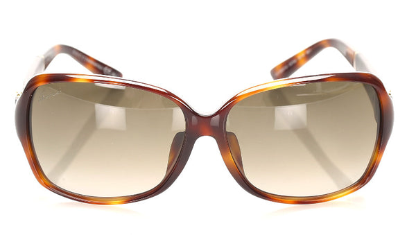グッチ ブラウン プラスチック レザー サングラス ユニセックス GUCCI 中古