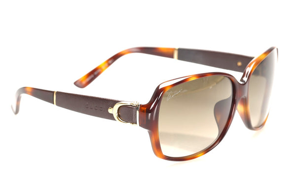 グッチ ブラウン プラスチック レザー サングラス ユニセックス GUCCI 中古