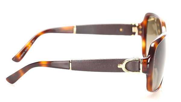 グッチ ブラウン プラスチック レザー サングラス ユニセックス GUCCI 中古