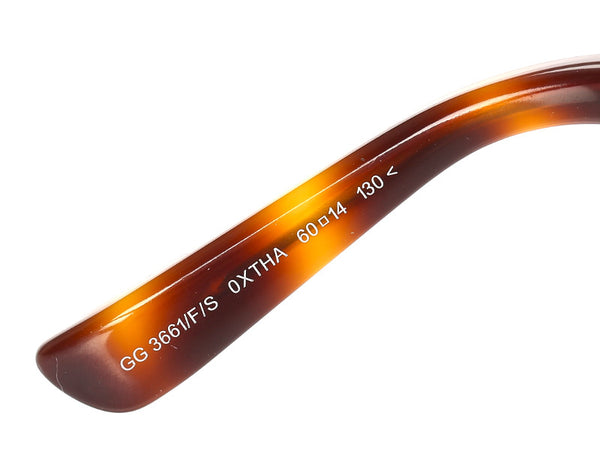 グッチ ブラウン プラスチック レザー サングラス ユニセックス GUCCI 中古