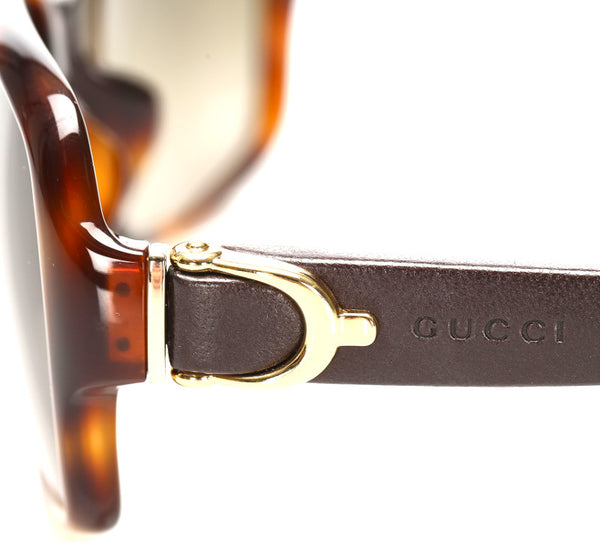 グッチ ブラウン プラスチック レザー サングラス ユニセックス GUCCI 中古
