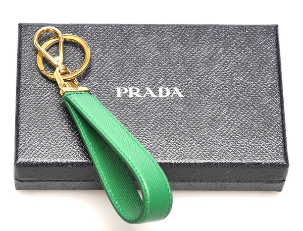プラダ グリーン サフィアーノ キーリング ユニセックス PRADA 中古