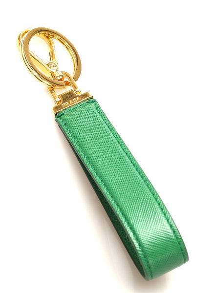 プラダ グリーン サフィアーノ キーリング ユニセックス PRADA 中古