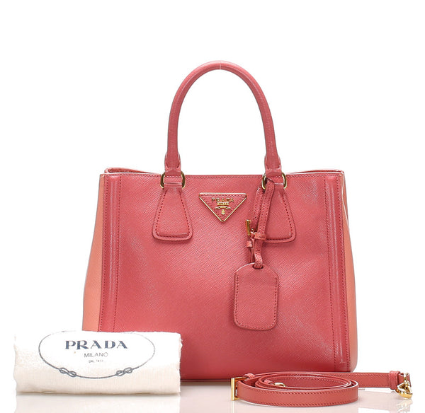 プラダ ピンク サフィアーノ ハンドバッグ ショルダーバッグ 2WAY レディース PRADA 中古