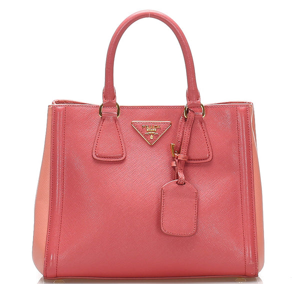 プラダ ピンク サフィアーノ ハンドバッグ ショルダーバッグ 2WAY レディース PRADA 中古