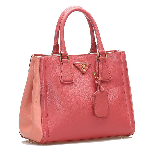 プラダ ピンク サフィアーノ ハンドバッグ ショルダーバッグ 2WAY レディース PRADA 中古