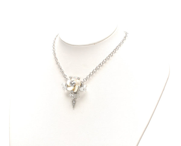 クリスチャンディオール シルバー メタル ネックレス レディース Christian Dior 中古