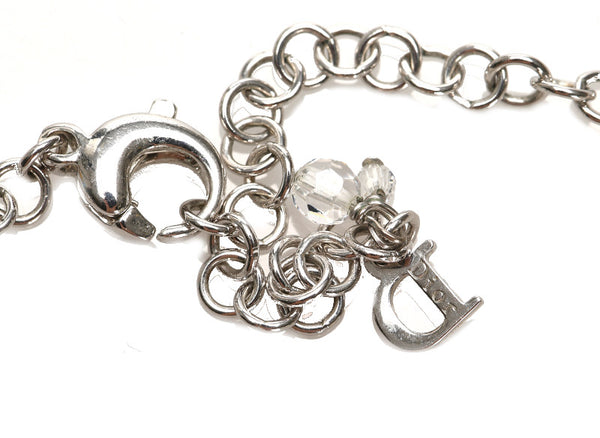 クリスチャンディオール シルバー メタル ネックレス レディース Christian Dior 中古