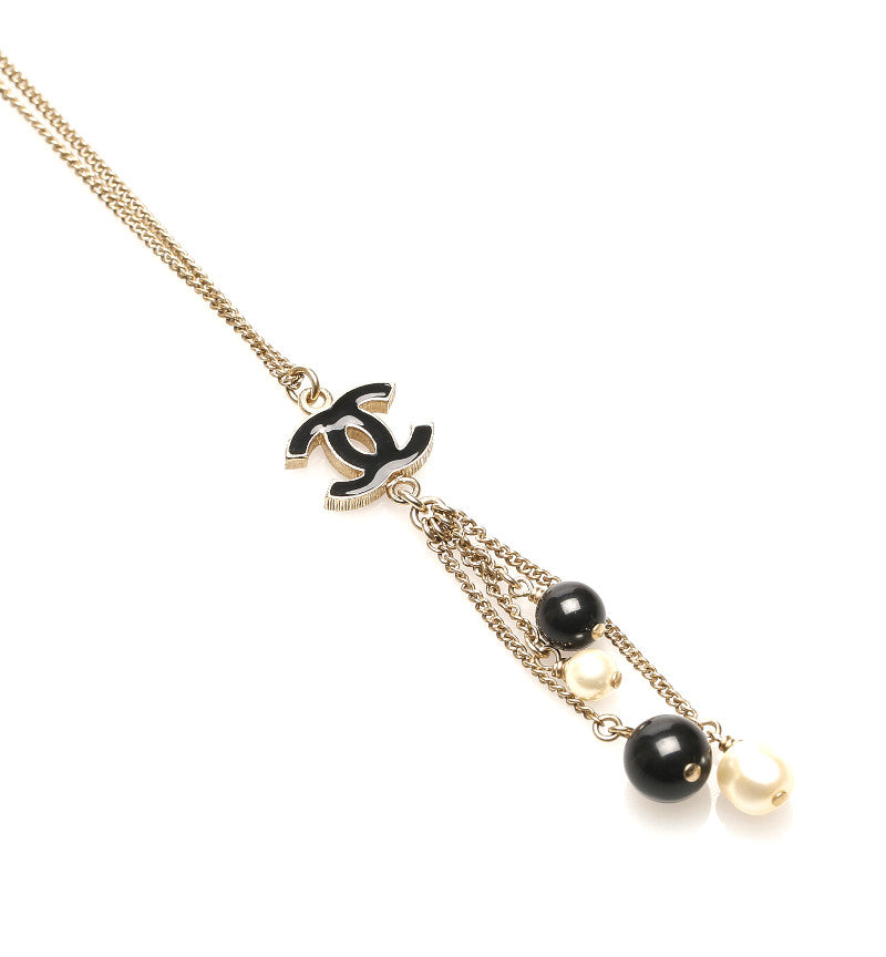 シャネル ゴールド メッキ ココマーク パール ネックレス レディース CHANEL 中古