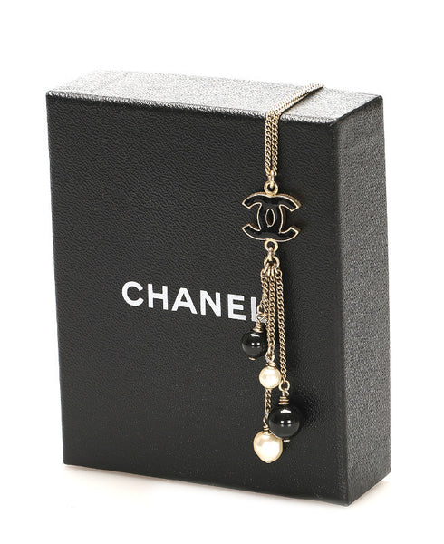 シャネル ゴールド メッキ ココマーク パール ネックレス レディース CHANEL 中古