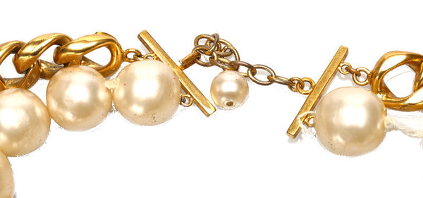 シャネル ゴールド メッキ パール ネックレス レディース CHANEL 中古