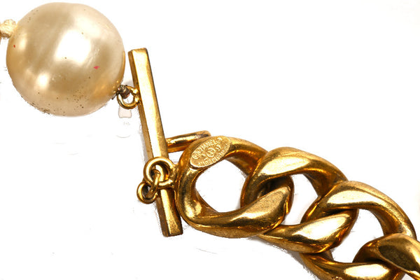 シャネル ゴールド メッキ パール ネックレス レディース CHANEL 中古