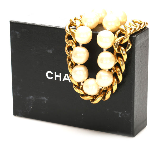 シャネル ゴールド メッキ パール ネックレス レディース CHANEL 中古