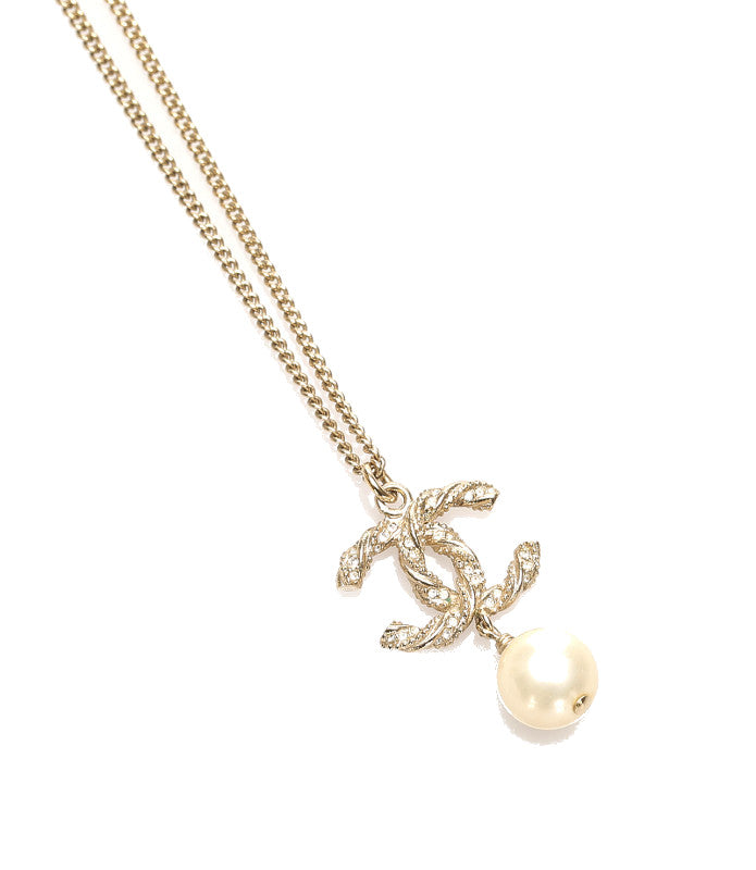 シャネル ゴールド メッキ ココマーク パール ネックレス レディース CHANEL 中古