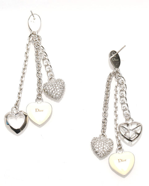 クリスチャンディオール シルバー メタル ピアス レディース Christian Dior 中古