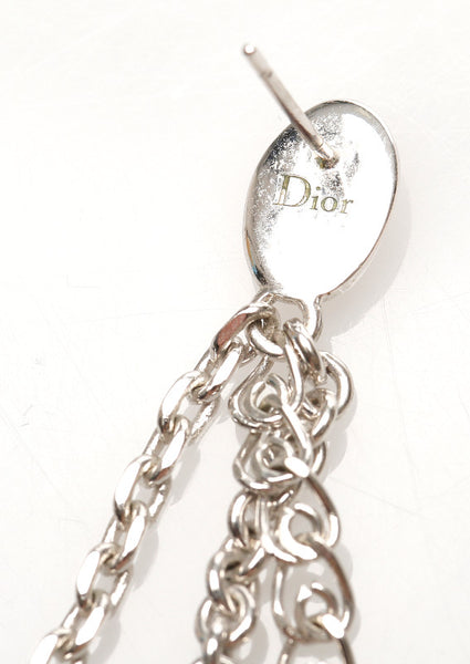 クリスチャンディオール シルバー メタル ピアス レディース Christian Dior 中古