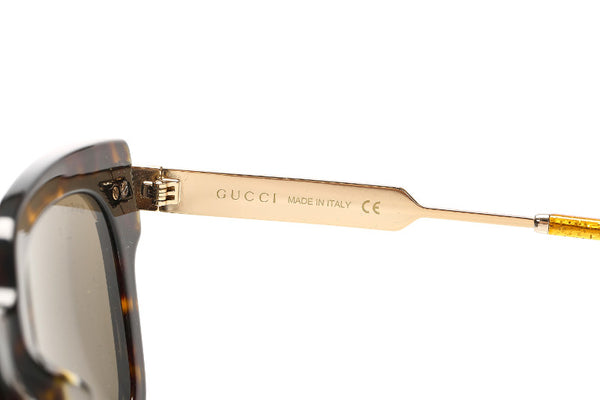 グッチ シェリーライン ブラウン プラスチック サングラス ユニセックス GUCCI 中古