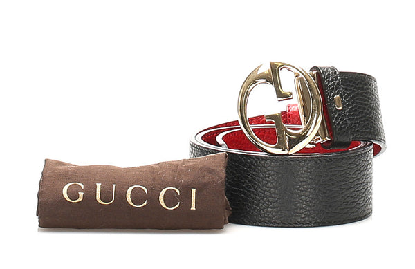 グッチ ブラック レザー ベルト レディース GUCCI 中古
