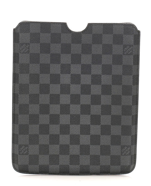 ルイ ヴィトン ダミエ グラフィット エテュイ N60033 グレー ブラック PVC レザー iPadケース ユニセックス LOUIS VUITTON 中古