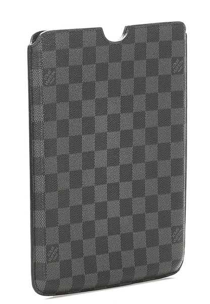 ルイ ヴィトン ダミエ グラフィット エテュイ N60033 グレー ブラック PVC レザー iPadケース ユニセックス LOUIS VUITTON 中古