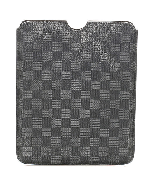 ルイ ヴィトン ダミエ グラフィット エテュイ N60033 グレー ブラック PVC レザー iPadケース ユニセックス LOUIS VUITTON 中古