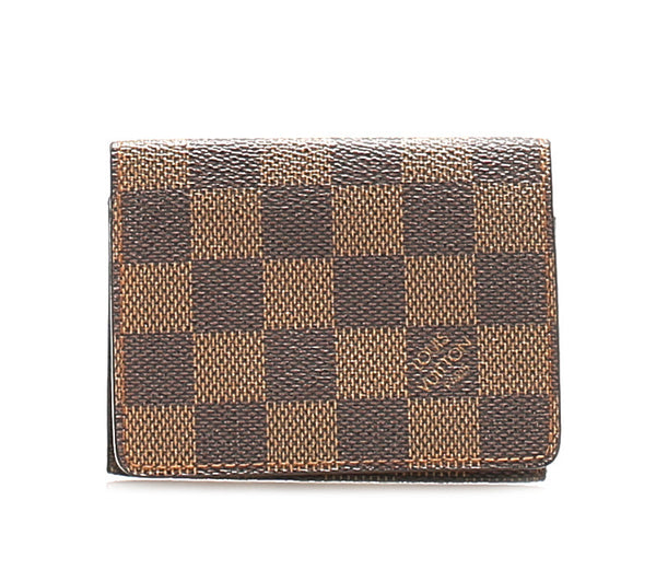 ルイ ヴィトン ダミエ カルトドゥビジット N62920 ブラウン PVC カードケース レディース LOUIS VUITTON 中古