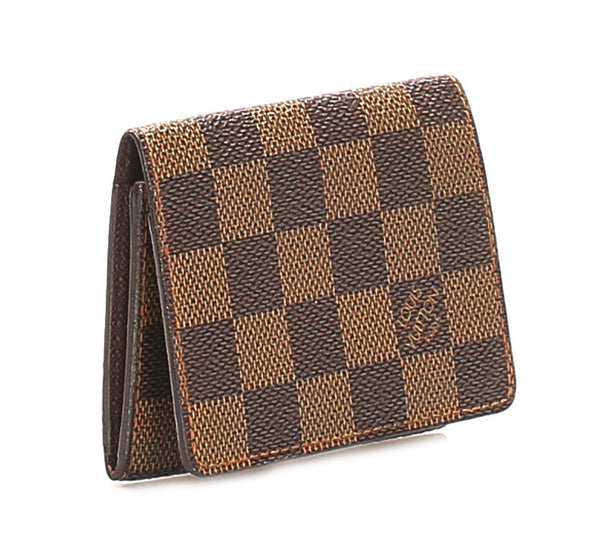 ルイ ヴィトン ダミエ カルトドゥビジット N62920 ブラウン PVC カードケース レディース LOUIS VUITTON 中古