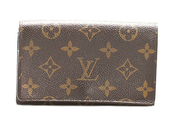ルイ ヴィトン モノグラム トレゾール M61730 ブラウン PVC レザー 二つ折り財布 レディース LOUIS VUITTON 中古