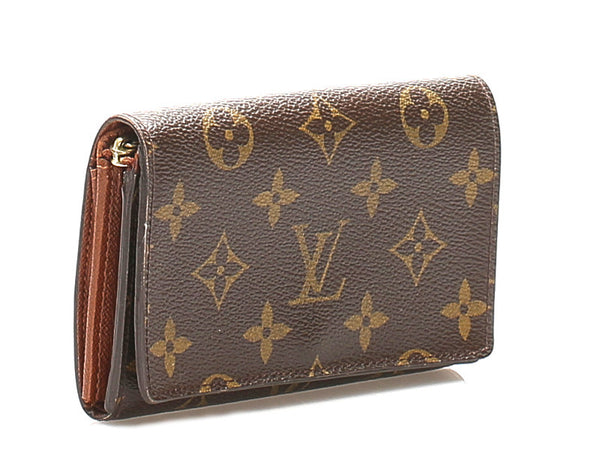 ルイ ヴィトン モノグラム トレゾール M61730 ブラウン PVC レザー 二つ折り財布 レディース LOUIS VUITTON 中古