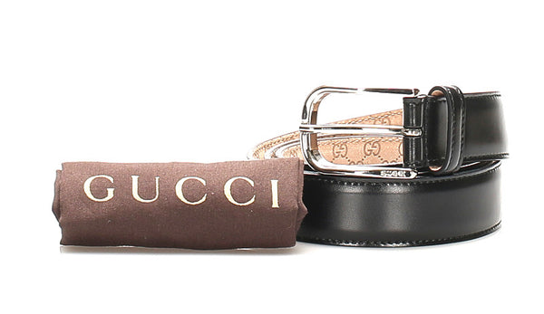 グッチ GG ブラック レザー ベルト ユニセックス GUCCI 中古